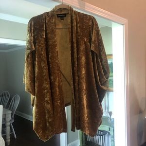 Mustard crushed velvet cardigan